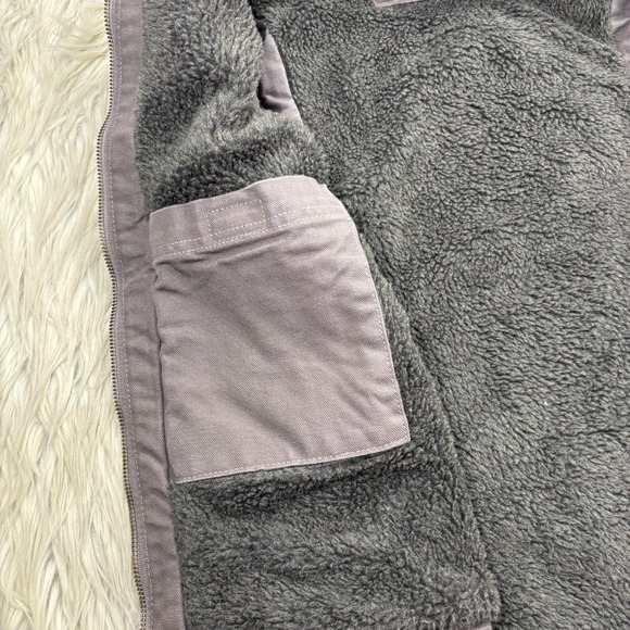 Carahartt Women's S Gray Washed Duck Mock Neck Vest Sherpa Fleece Lined Workwear - Picture 6 of 9